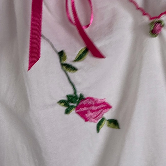 Vintage Betsey Johnson Women’s Y2K Coquette Peasant Dress Rose Embroidery Sz M - Picture 4 of 12